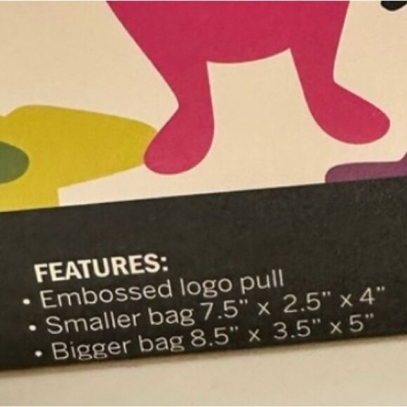 NIB French Bull 2 Piece Black and Pink Cosmetic Bag Set Heart Graphics - Picture 6 of 7